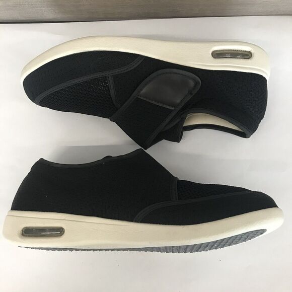 Youyun Black Diabetic Edema Walking Casual Shoe Hook & Loop Strap Men’s 11 NWOT - Picture 4 of 11